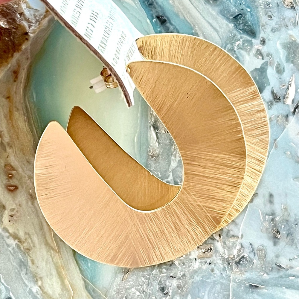 NWT Anthropologie Textured Hoop Statement Earrings